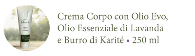 Crema corpo con olio evo, olio essenziale di lavanda e burro di karité | 250ml