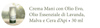 Crema mani con olio evo, olio essenziale di lavanda, malva e cera d'api | 30ml